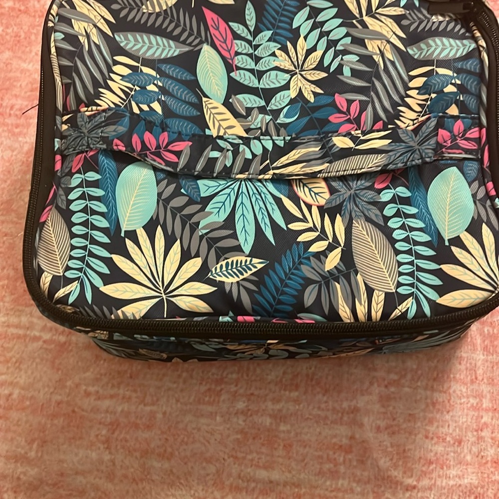 Black and Blue Travel Bag with Structured Design